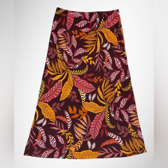 Ella by Rafaella Leaf Print Midi Skirt – Decadent Chocolate – Size S - Picture 2 of 13